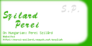szilard perei business card